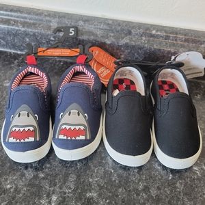 Toddler size 5 no tie slip on shoe bundle